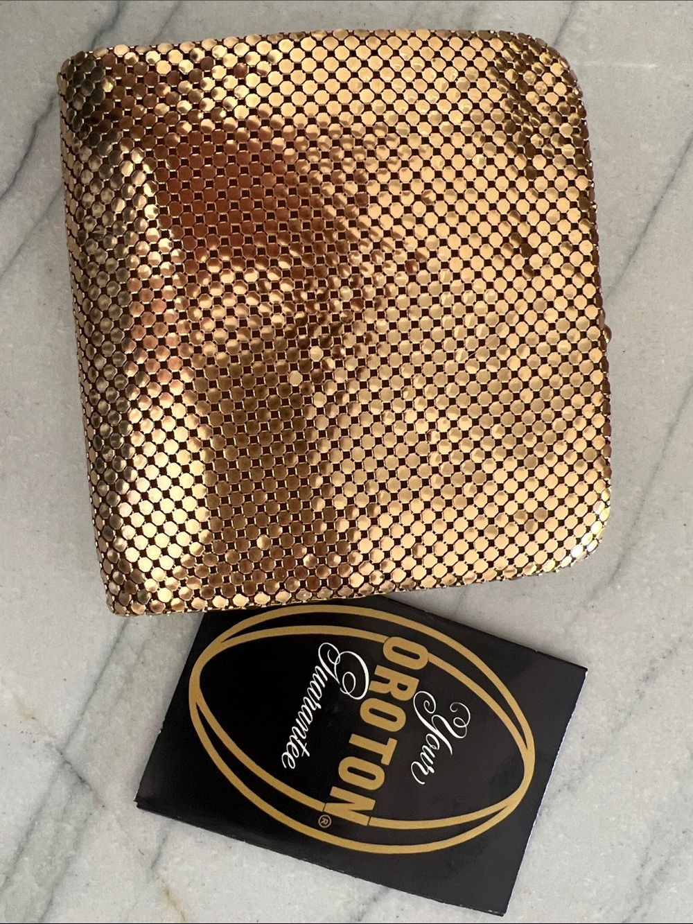 Vintage 1969 Oroton Metallic Gold Mesh Wallet with Coin Space - Picture 1 of 14